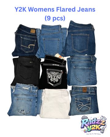 Y2K Flared Womens Jeans 9 pcs