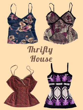 Retro Romance Meets Rebel Cami Tops(TH/385)