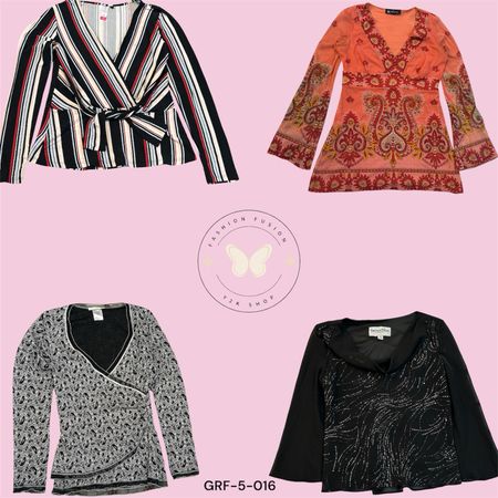 Blusa in poliestere con stampa Y2K Mash per donne (GRF-5-016)