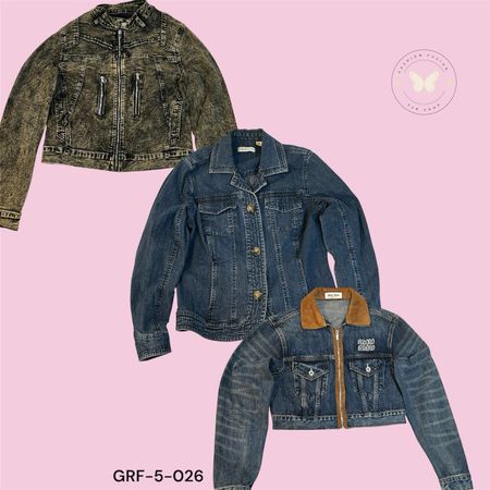 Giacca di jeans blu classica Y2K – Streetwear casual (GRF-5-026)