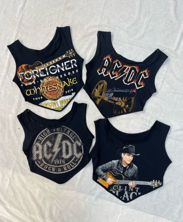 Upcycled Music Graphic Crop Tops (Dv -05)