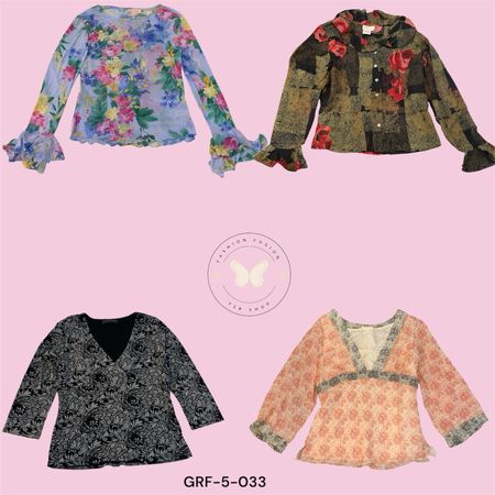 Y2K Graphic Printed Blouse – Soft Poly Retro Vibe Top (GRF-5-033)