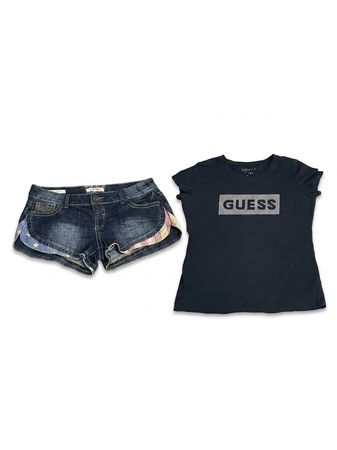 (FV-1371) Y2K Denim Sexy Shorts & Guess BabyTees