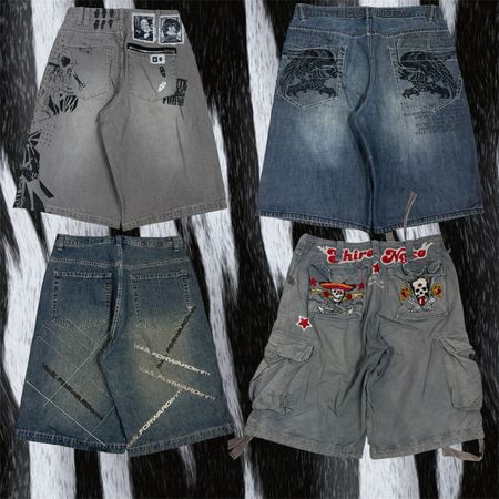 Y2k Hip Hop Baggy  Shorts (H-1)