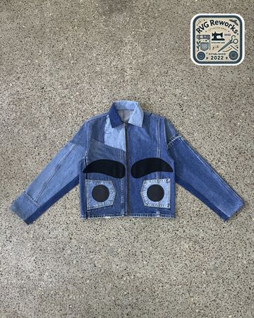 Upcycled Sculpted Denim Jacket