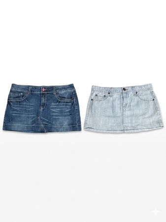(FV-1367) Y2K Denim Micro Mini Skirts