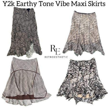 Y2k Earthy Tone Maxi Skirts RE-3168