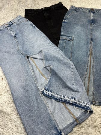 Denim long skirts