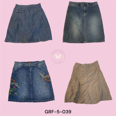 Women’s Y2K High Waist Denim Midi Skirt (GRF-5-039)
