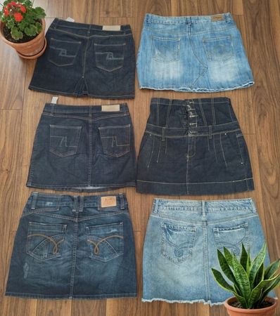 Vintage-Vibe Denim Skirt Bundle: High-Y2K Styles (MSK-173)