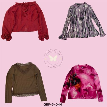 Floral Y2K Polyester Fashion Blouse (GRF-5-044)
