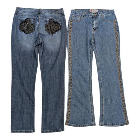 Y2K Embroidered Flare Jeans