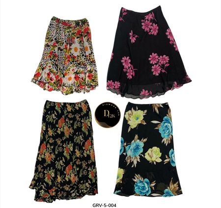 Jupe en polyester imprimé esthétique – Mode classique Y2K (GRV-5-004)