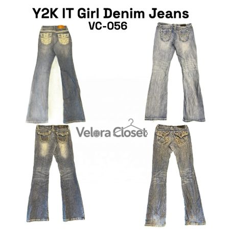 Y2K Embellished and embroided flare jeans