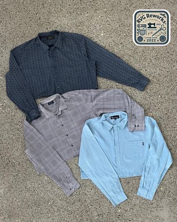 Upcycled Crop Collar Shirt