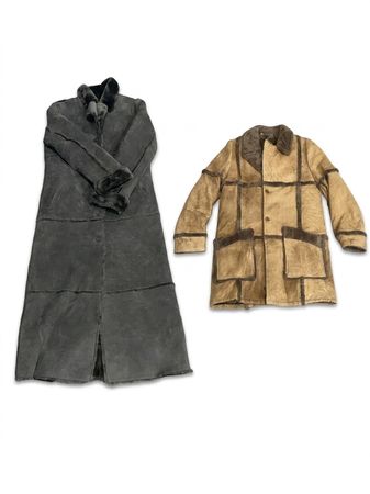 (FV-1388)     Y2K Dark Academia Shearling Coats & Vintage Fur Trim Jacket Bundle