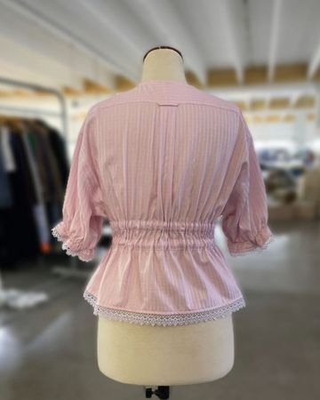 Upcycled Ruffle Sleeve Blouse