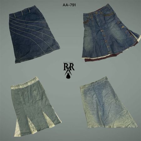 Y2K Britney Era Denim Midi Mix Skirts (AA-791)