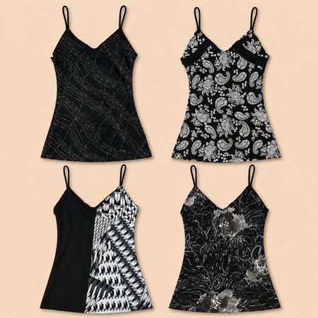 Y2k Noircore Printed Cami Tops