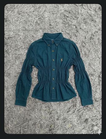 Upcycle Ralph Lauren smocked waist blouse. (Dv -05)