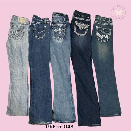 Retro Y2K Style Low Rise Jeans for Women (GRF-5-048)