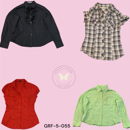 Women’s Graphic Y2K Cotton Blouse (GRF-5-055)