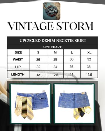 Upcycled Denim Neck Ties Skirt