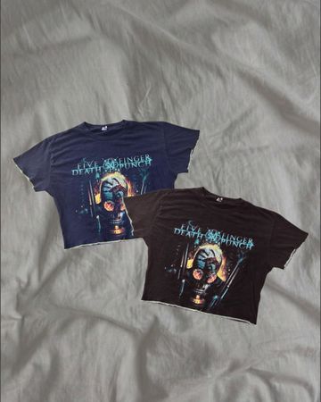 Upcycled Graphic Fleece Crop T-Shirt