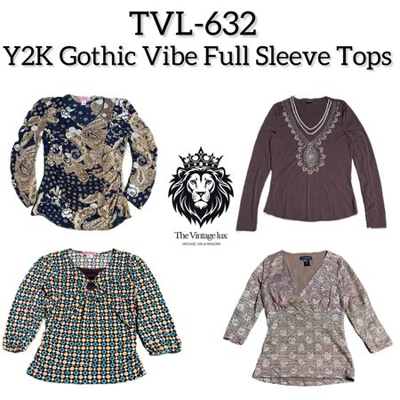 Y2K Gothic Vibe Full Sleeve Tops (TVL-632)