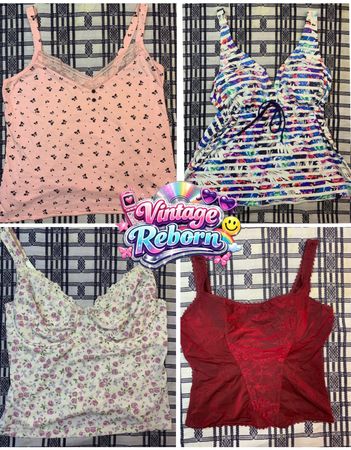 Y2K Vintage Camisole & Corset Top Mix – Floral, Lace & Resort Edit | VR-288