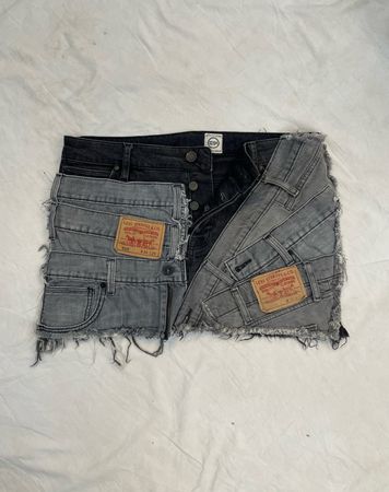 Upcycled Patchwork Denim Skirt (Dv -05)