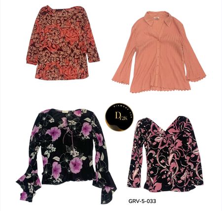 Y2K Long Sleeve Blouse – Minimal Retro Grunge Inspired Shirt (GRV-5-033)