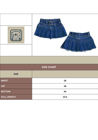 Upcycled Pleated Denim Mini Skirt