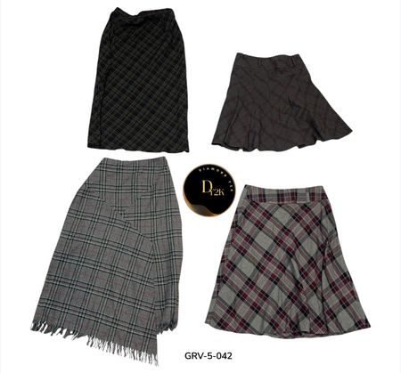 Y2K Wool Pleated Skirt – Cute Aesthetic Retro Outfit Piece. (GRV-5-042)