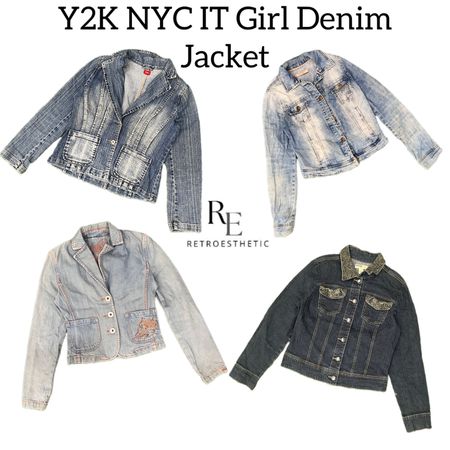 Y2k NYC IT Girl Denim Jacket Re-3179