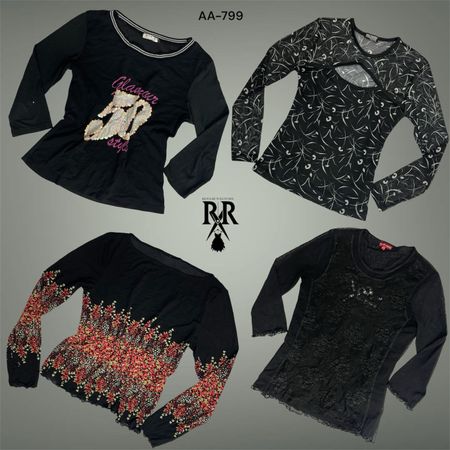 Y2K Black Gothic Mash Full Sleeve Tops (AA-799)