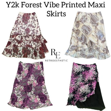 Y2k Forest Vibe Printed Maxi Skirts Re-3182