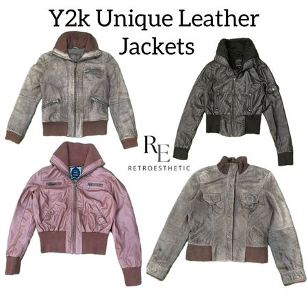 Y2k Unqiue leather Jacket Re-3185