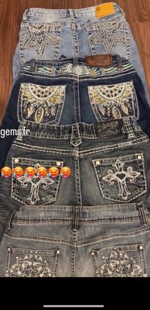 Y2k Low Rise Back Pocket Embellished Flares (HEAVY RHINETONES)[Premium Bundle]