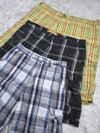 Check print shorts