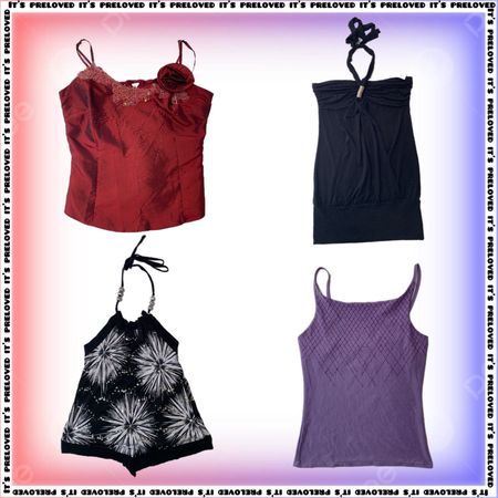 It Girl Starter Pack-Beaded Camis, Y2K Inspired Tops, Sequined Tops, Halter Tops (SS-2377)