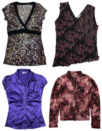 Plum & Berry Party Girl Y2K Tops: TT-255