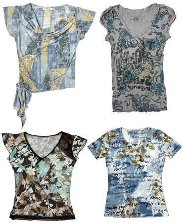 Y2K Oceanic Earth-Tone Tops: TT-258