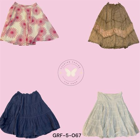Casual Y2K Cotton Skirt with All-Over Print (GRF-5-067)