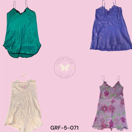 Women’s Y2K Printed Satin Slip Dress with Spaghetti Straps )GRF-5-071)