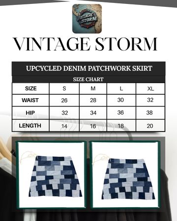 Upcycled Denim Patchwork Skirt