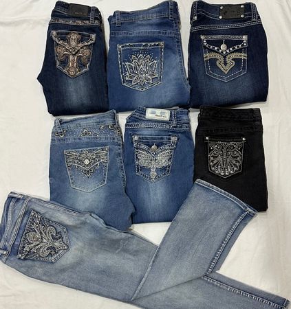 Y2K Bootcut Embellished Jeans B#059