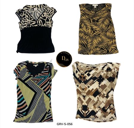 Blouse à manches courtes – Vêtement simple, élégant et polyvalent (GRV-5-056)