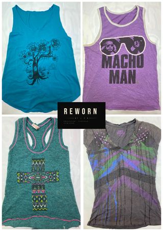 Y2K Vintage Graphic Tank & Tee Mix – WWE, Aztec, Tribal & Art Prints | VR-121