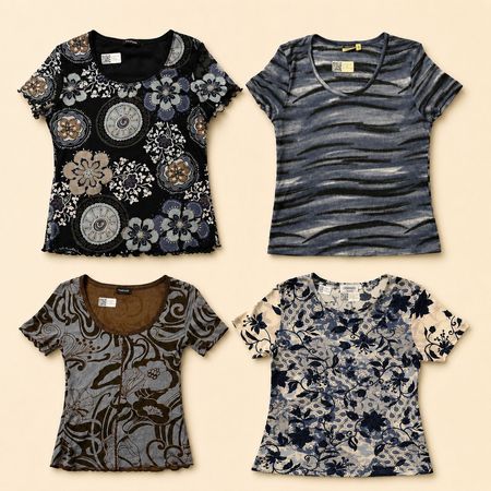 Y2k Muse Blue Printed Tops